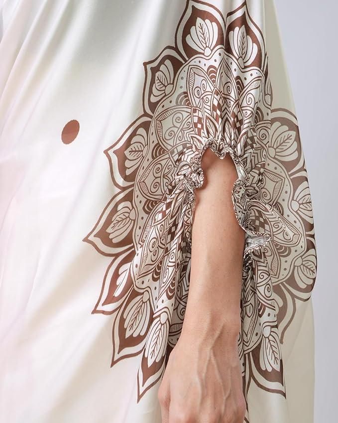 🤍 Satin Silk Printed Kaftan Saree With Unstitched Blouse🤍