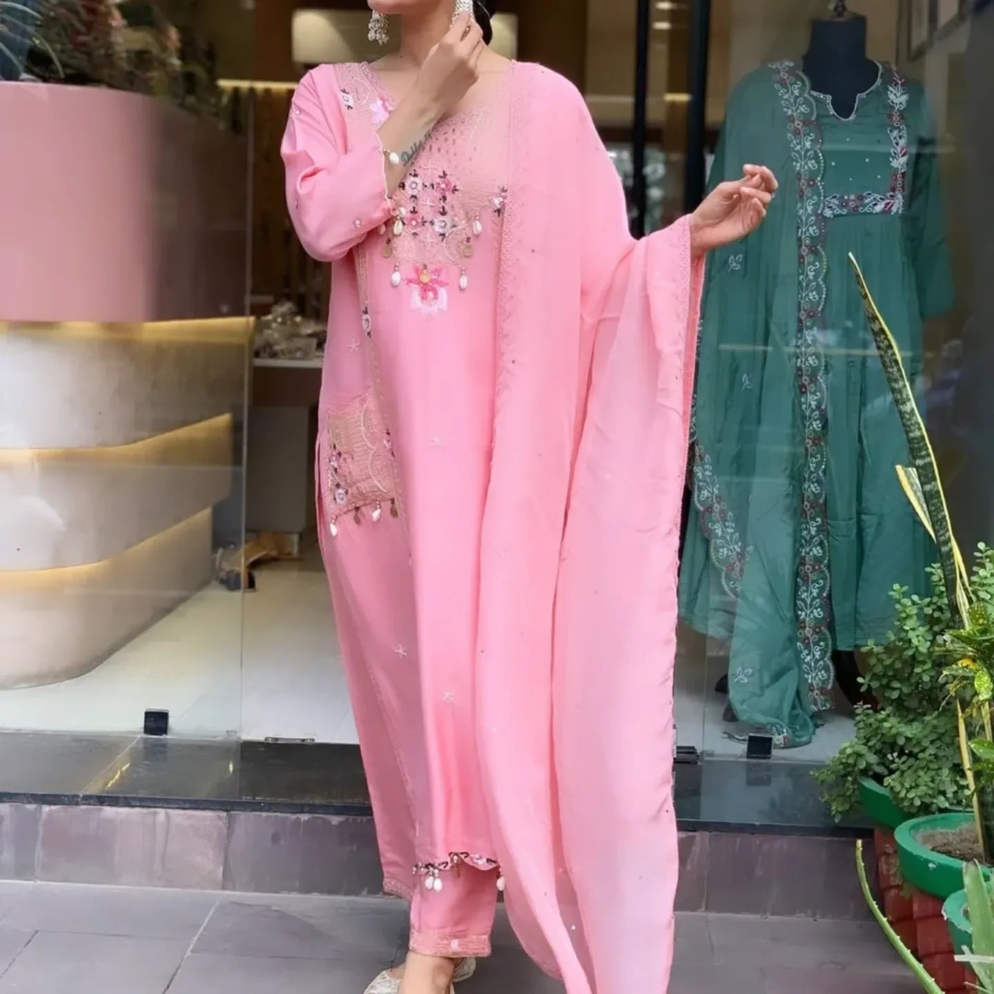 💖🌸 NEW RAYON ANARKALI KURTA SET IN ELEGANT PINK 🌸💖