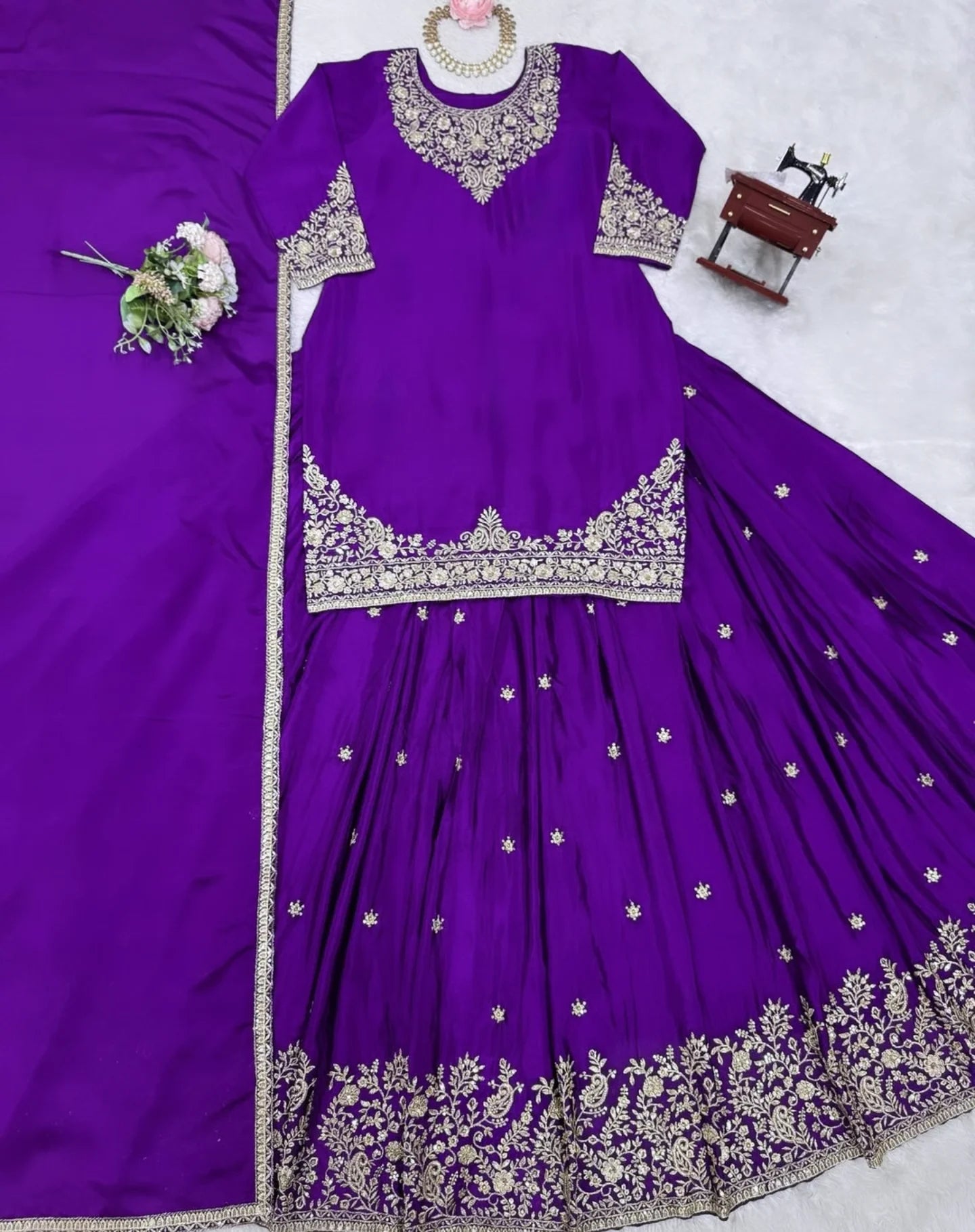 💜✨ NEW DESIGNER PARTY WEAR – FANCY PURE SILK SET ✨💜
