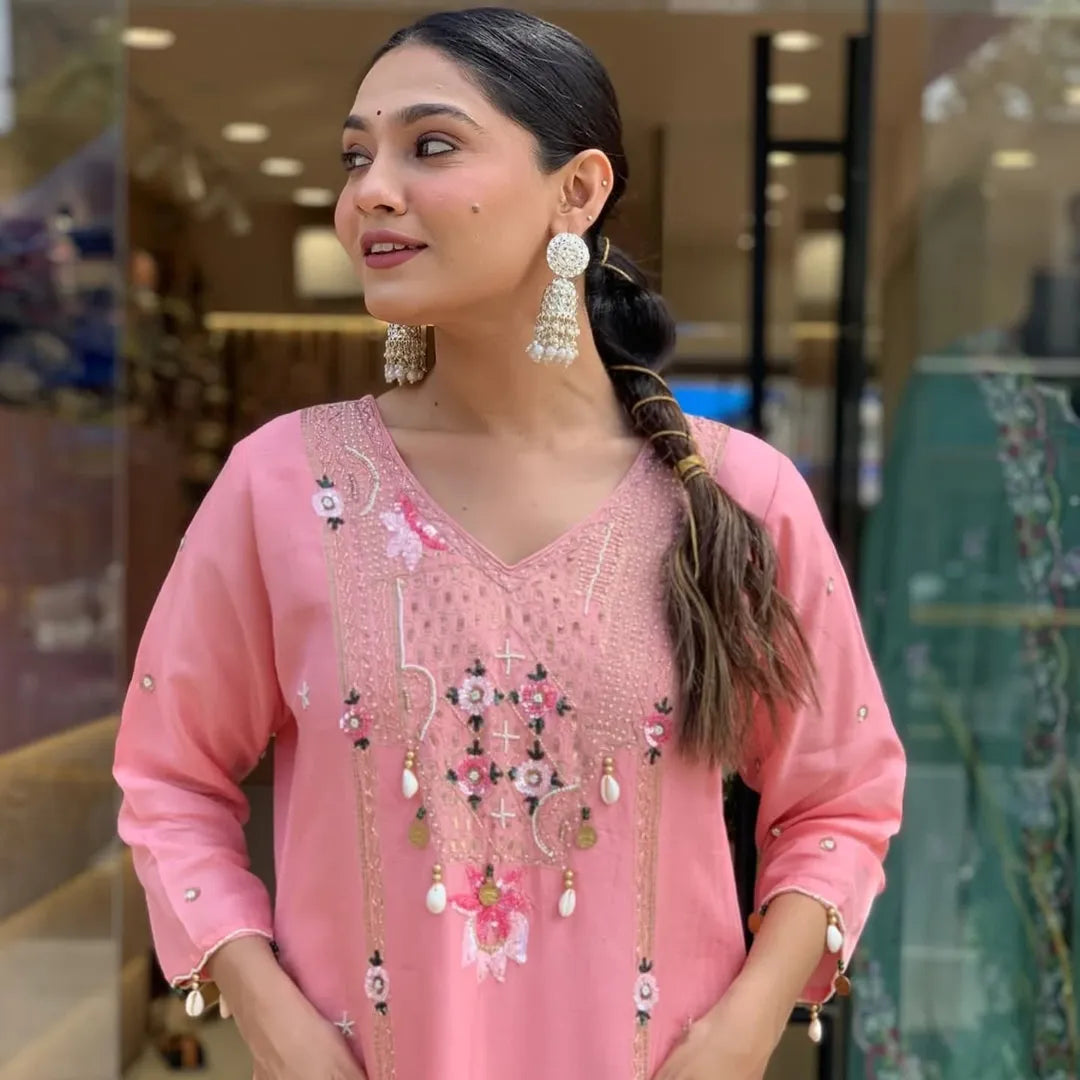 💖🌸 NEW RAYON ANARKALI KURTA SET IN ELEGANT PINK 🌸💖