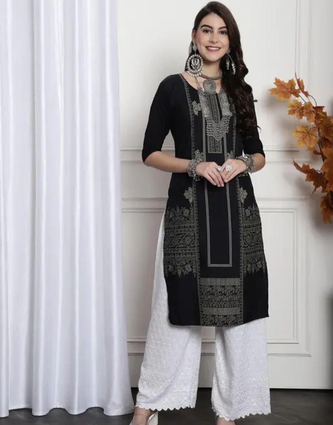 Premium Women’s Crepe Embroidered Kurti (Combo of 2)