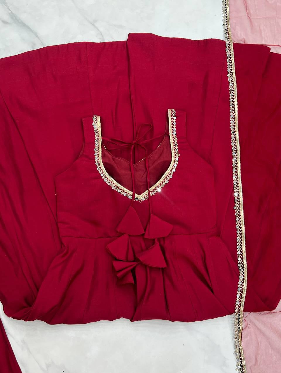 👑 PURE ROMANSILK CHANDERI ANARKALI 👑