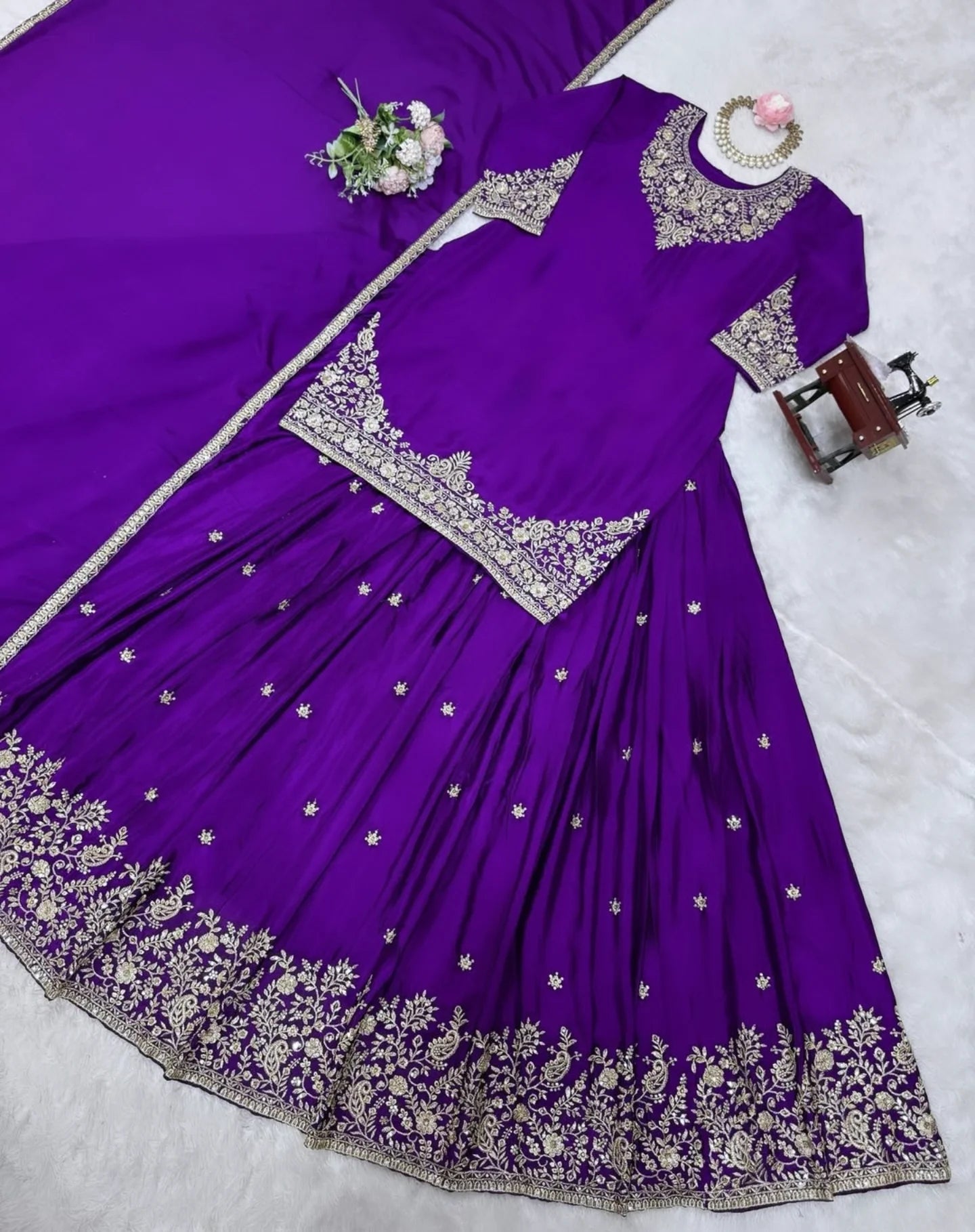 💜✨ NEW DESIGNER PARTY WEAR – FANCY PURE SILK SET ✨💜
