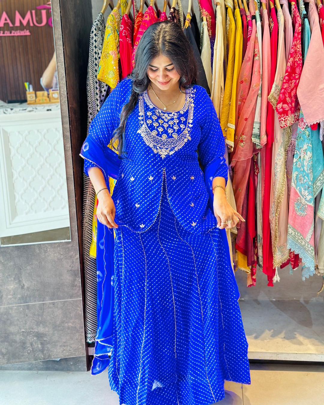 💙✨ NEW PARTY WEAR LOOK – TOP & LEHENGA WITH DUPATTA ✨💙