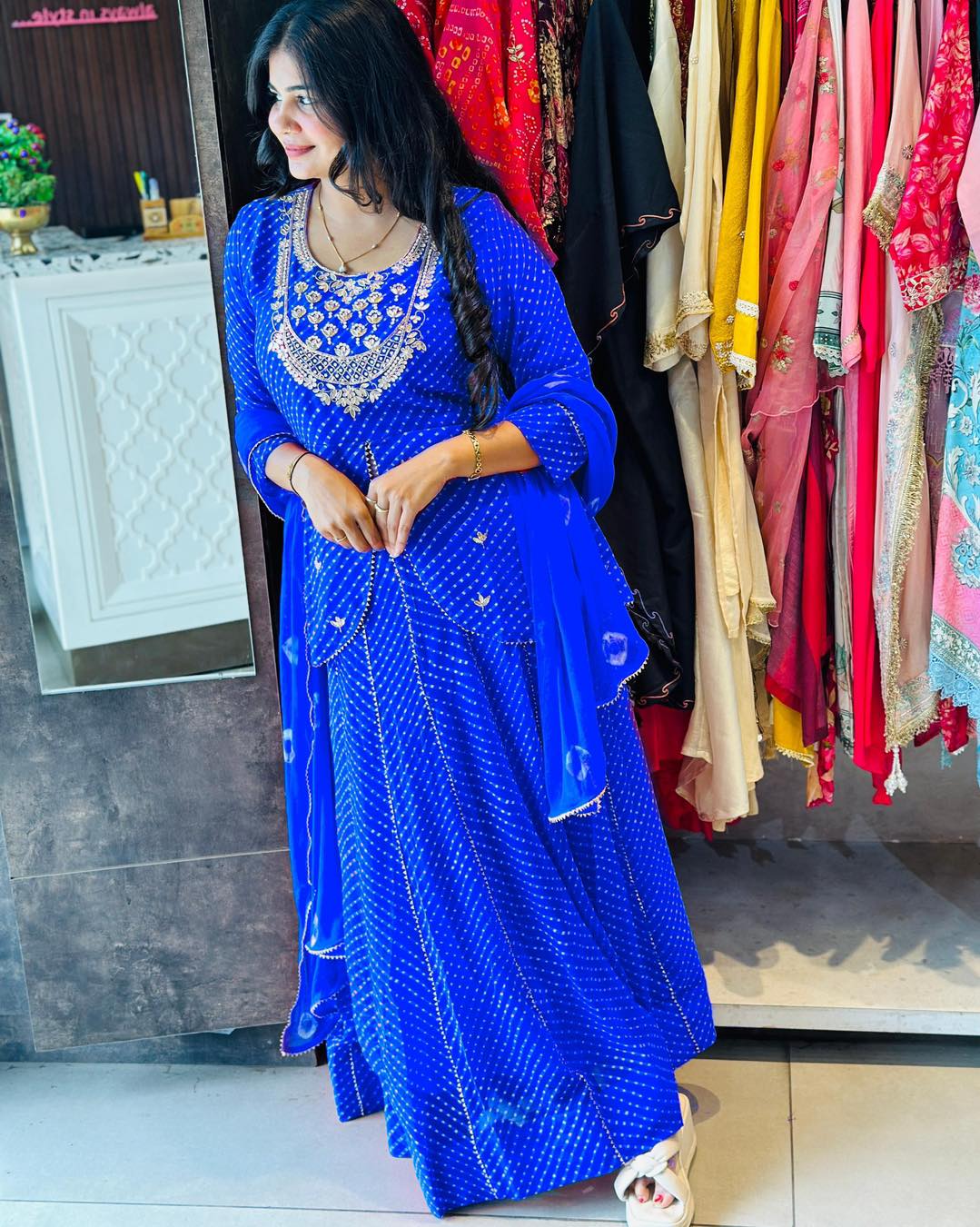 💙✨ NEW PARTY WEAR LOOK – TOP & LEHENGA WITH DUPATTA ✨💙
