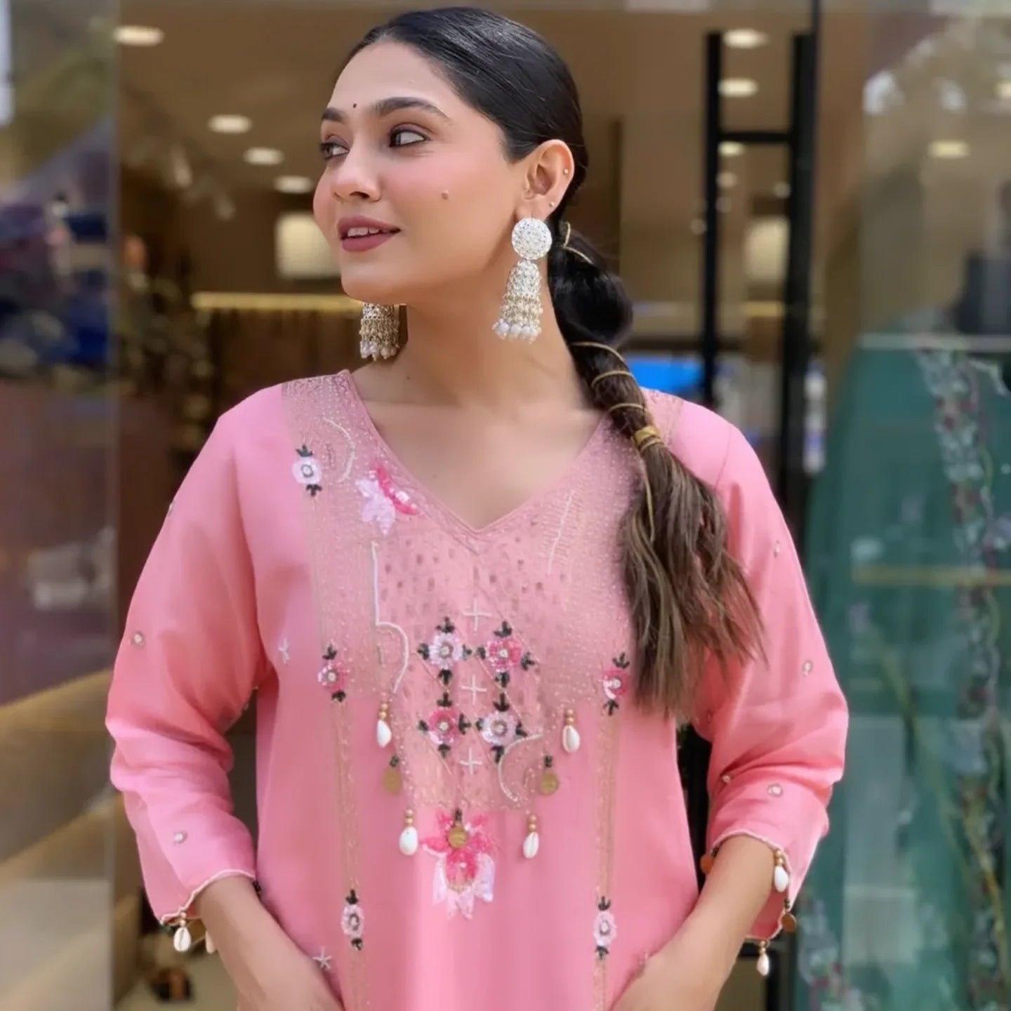 💖🌸 NEW RAYON ANARKALI KURTA SET IN ELEGANT PINK 🌸💖