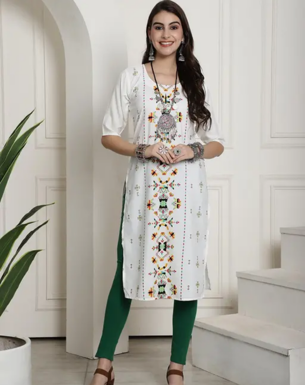 Premium Women’s Crepe Embroidered Kurti (Combo of 2)